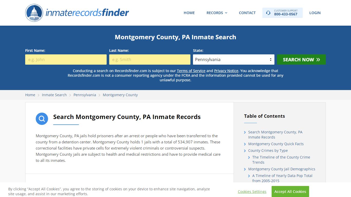 Montgomery County, PA Inmate Lookup & Jail Records Online