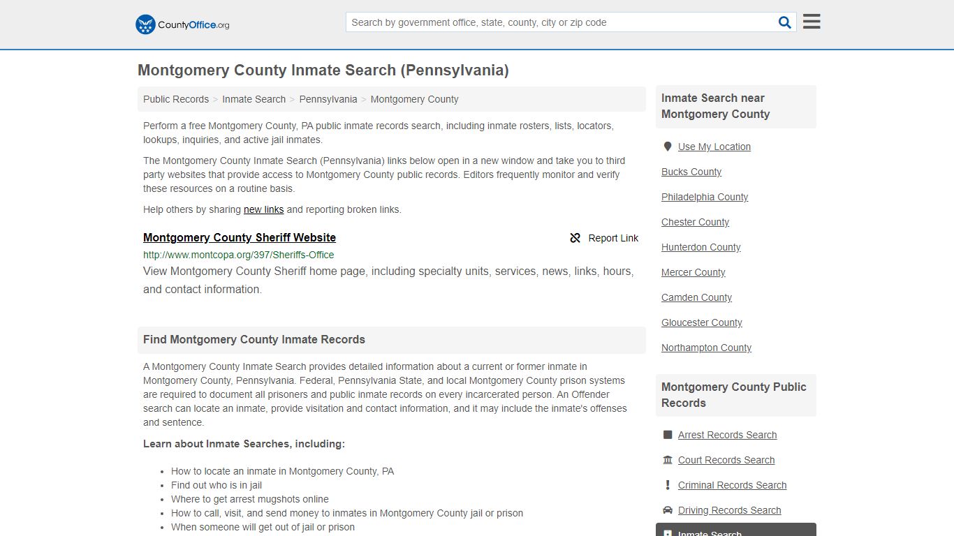 Inmate Search - Montgomery County, PA (Inmate Rosters ...