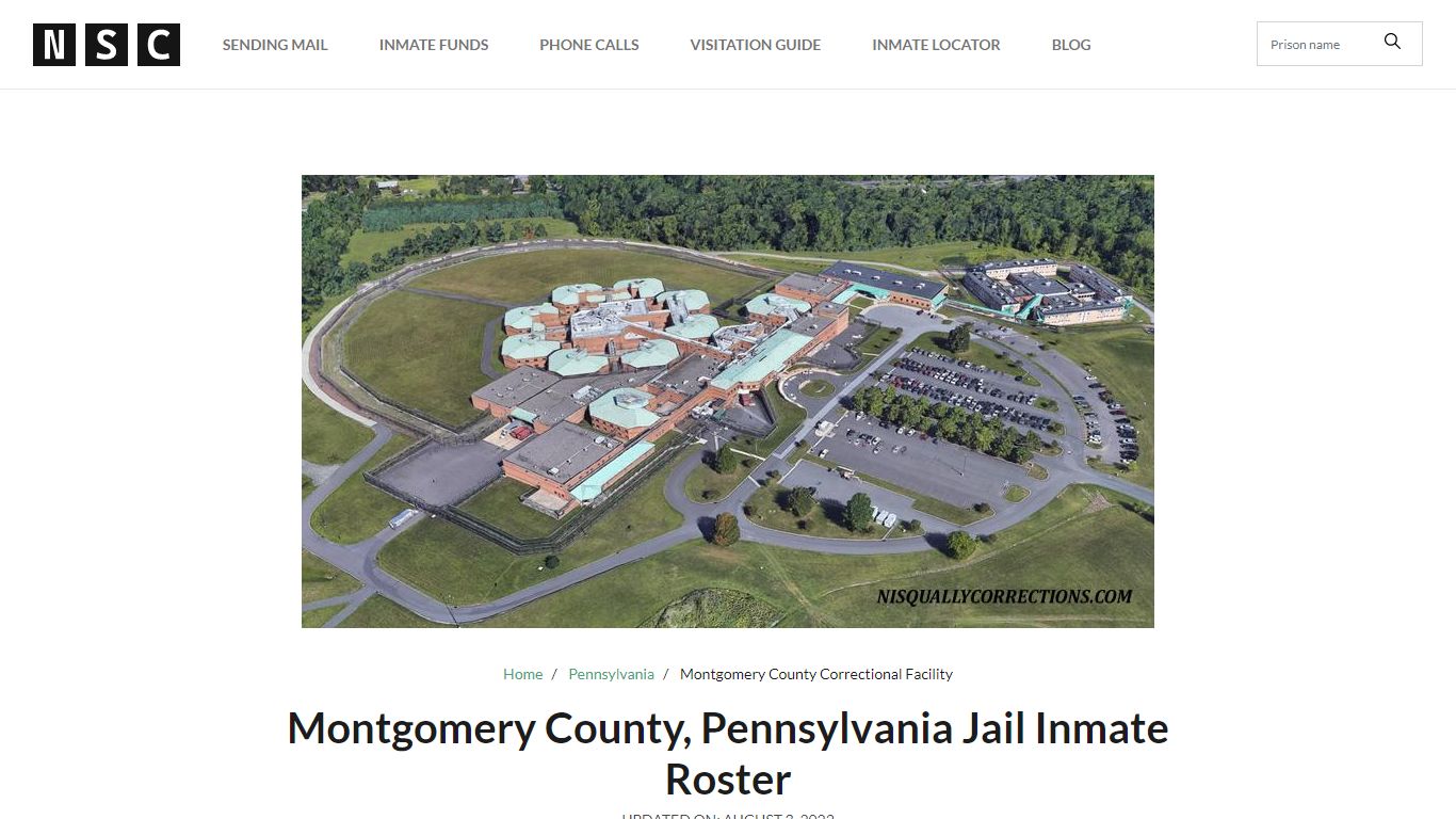 Montgomery County, Pennsylvania Jail Inmate List